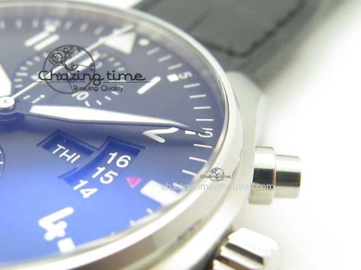 MIROTIME 0213 Soft Pilot Chrono 3777 43mm ZF 1:1 Best Edition Black Dial On Black Leather Strap A 7360